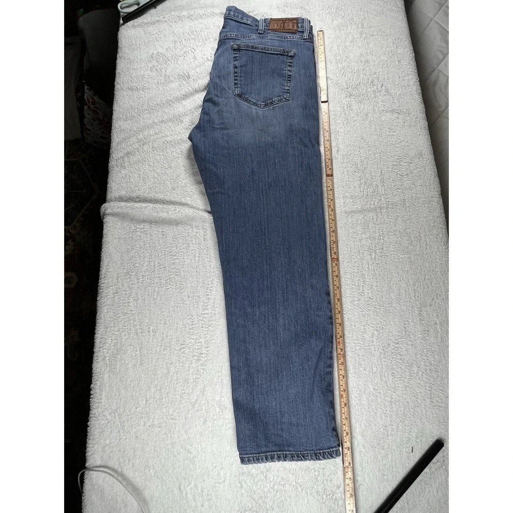Tommy Hilfiger Denim Jeans Mens 38 Light Wash Straight Fit Stretch Classic Y2K